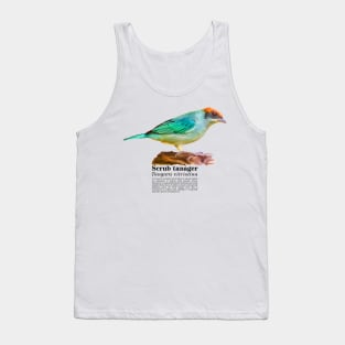 Scrub tanager tropical bird black text Tank Top